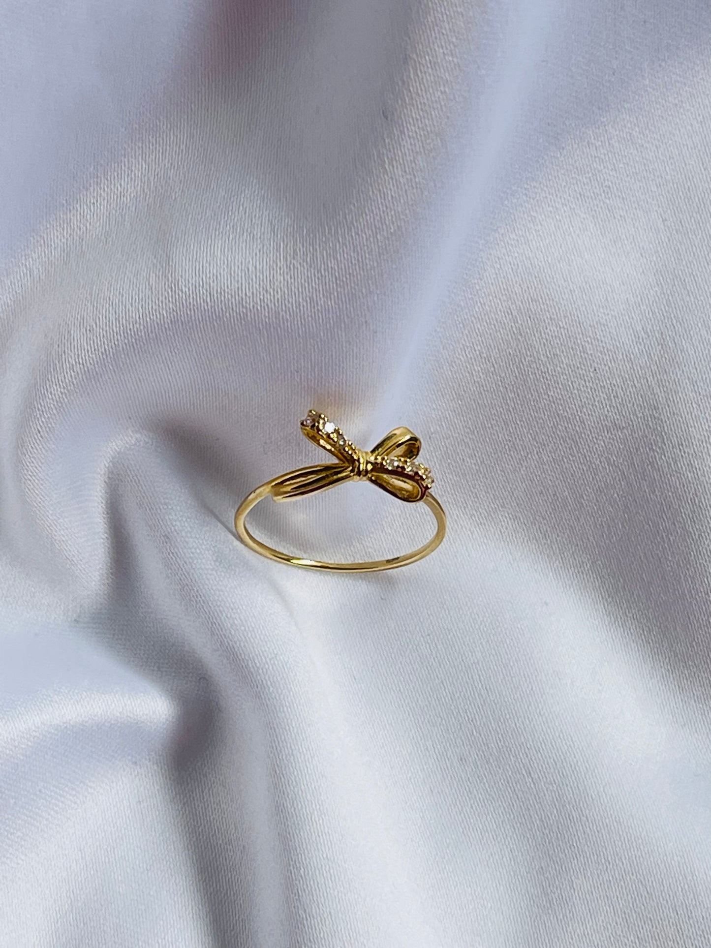 9k solid gold bow ring
