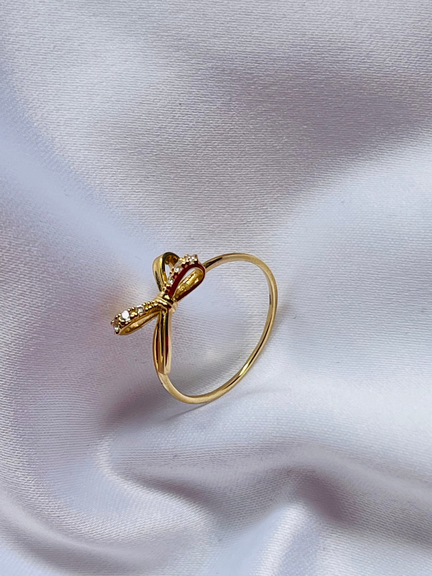 9k solid gold bow ring