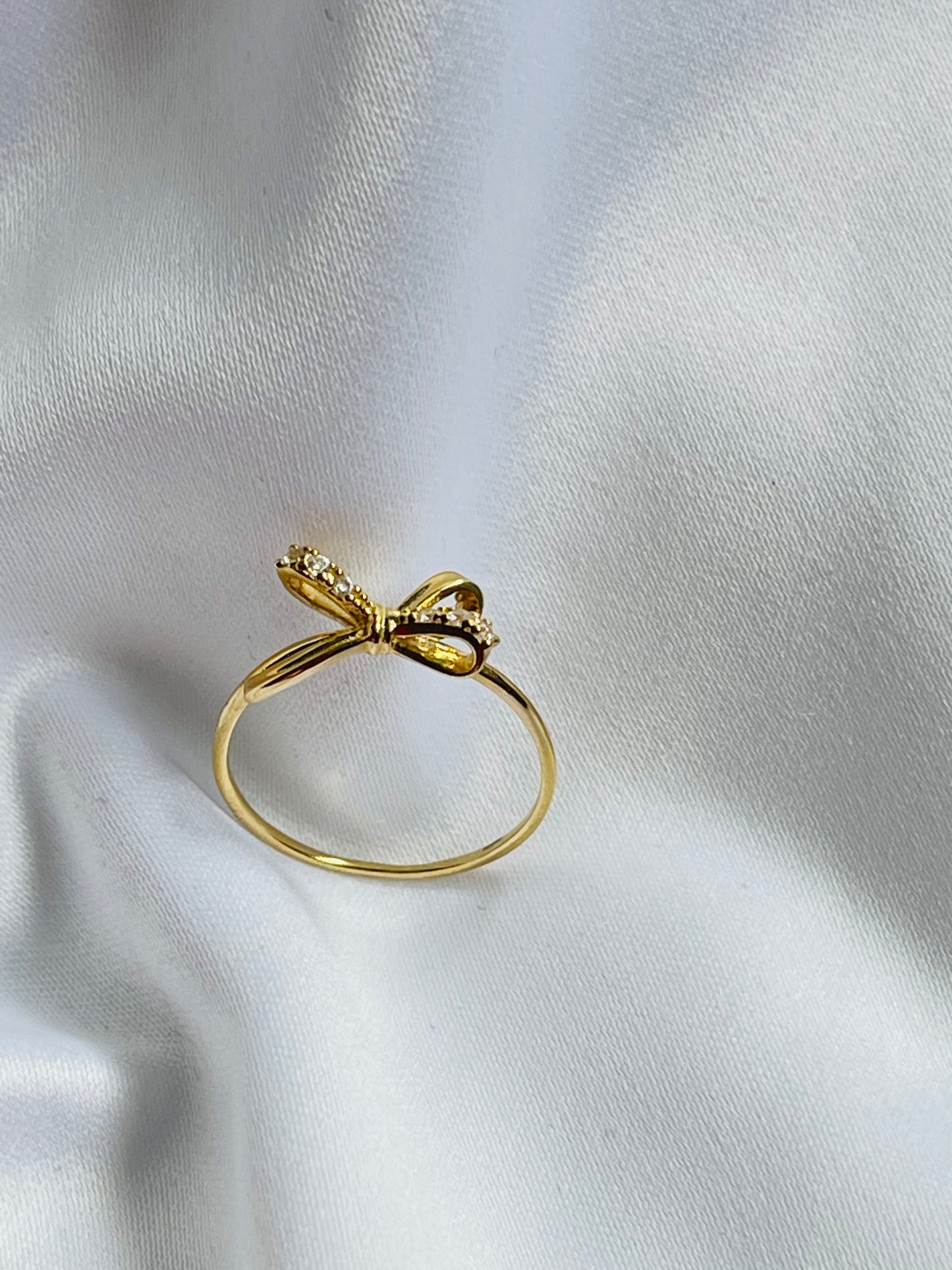 9k solid gold bow ring