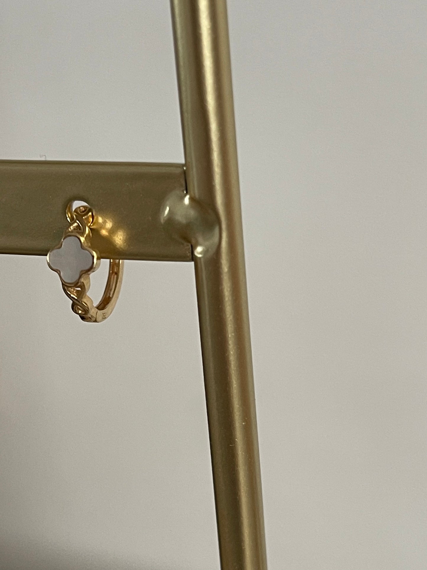 18k solid gold clover Huggies earrings