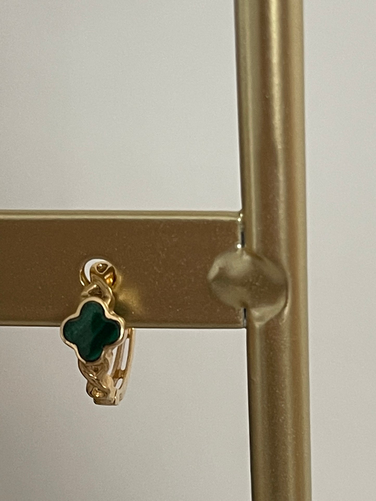 18k solid gold clover Huggies earrings