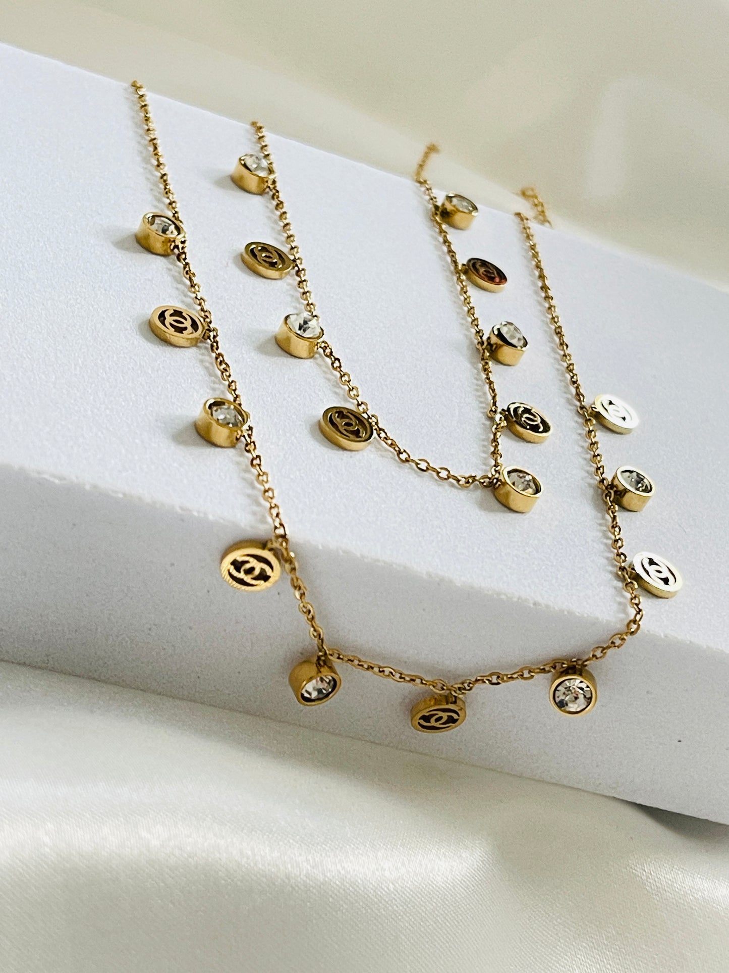 Dainty cc necklace set