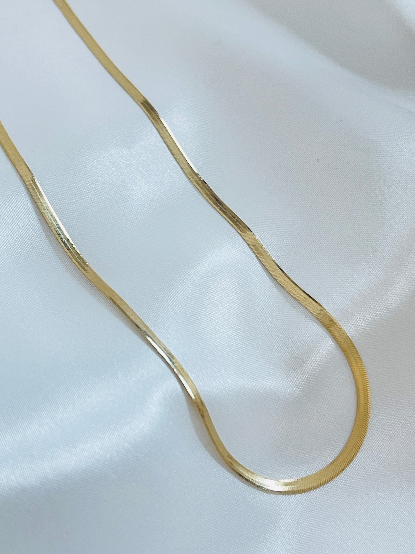 18k solid gold snake bone necklace