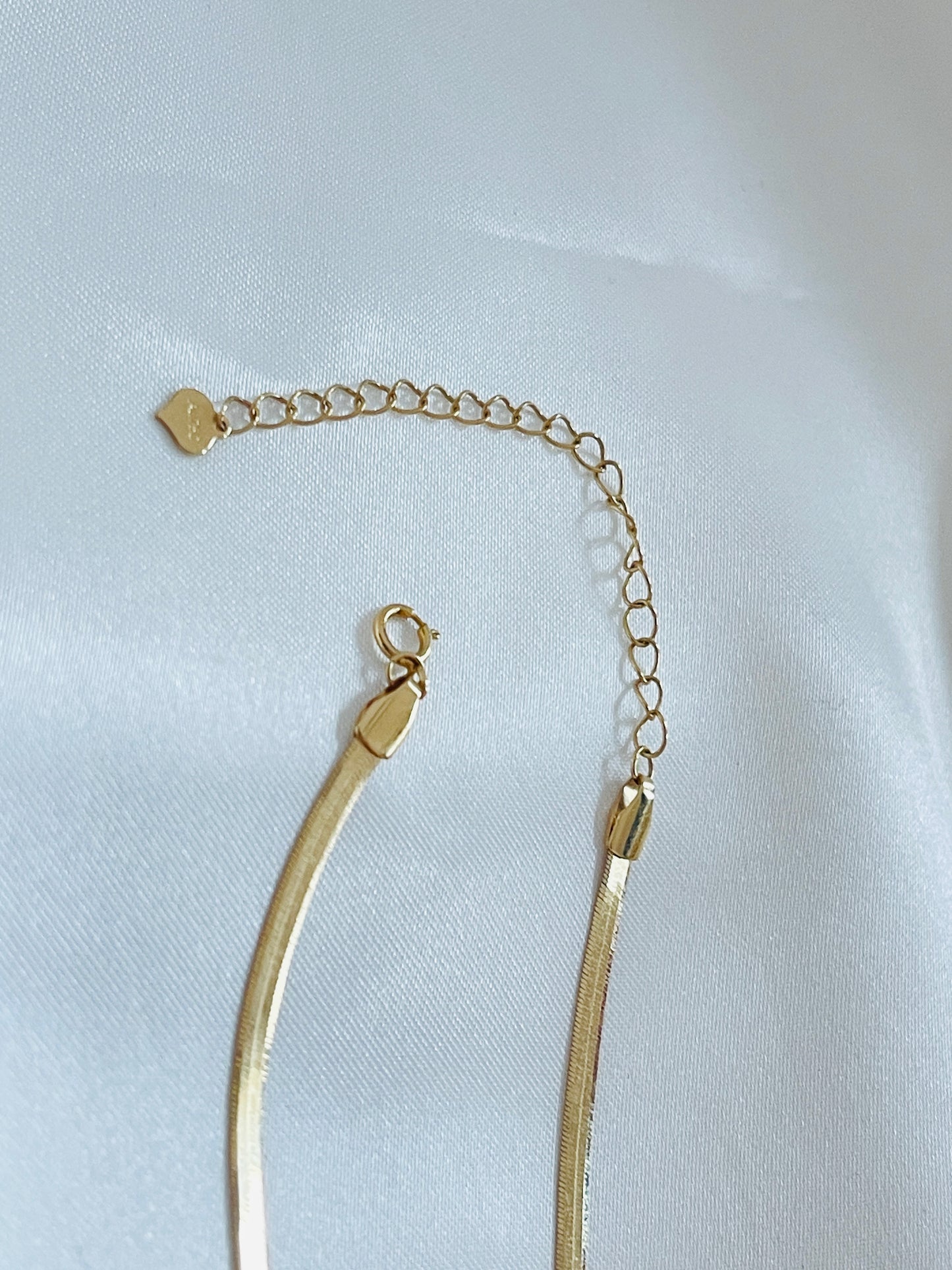 18k solid gold snake bone necklace