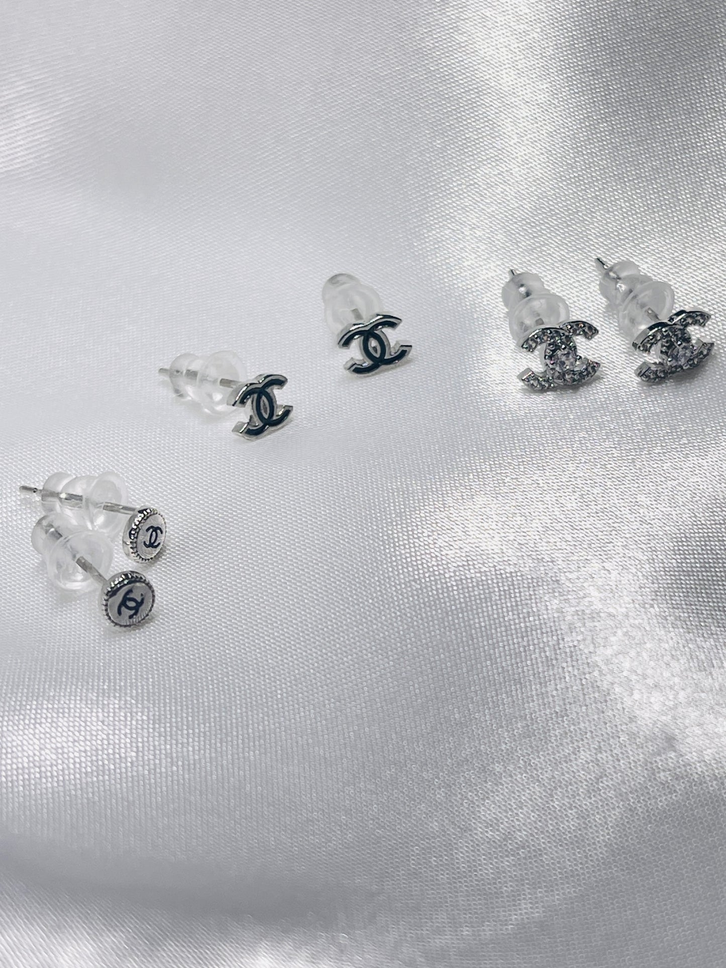 Silver ceecee stud earrings