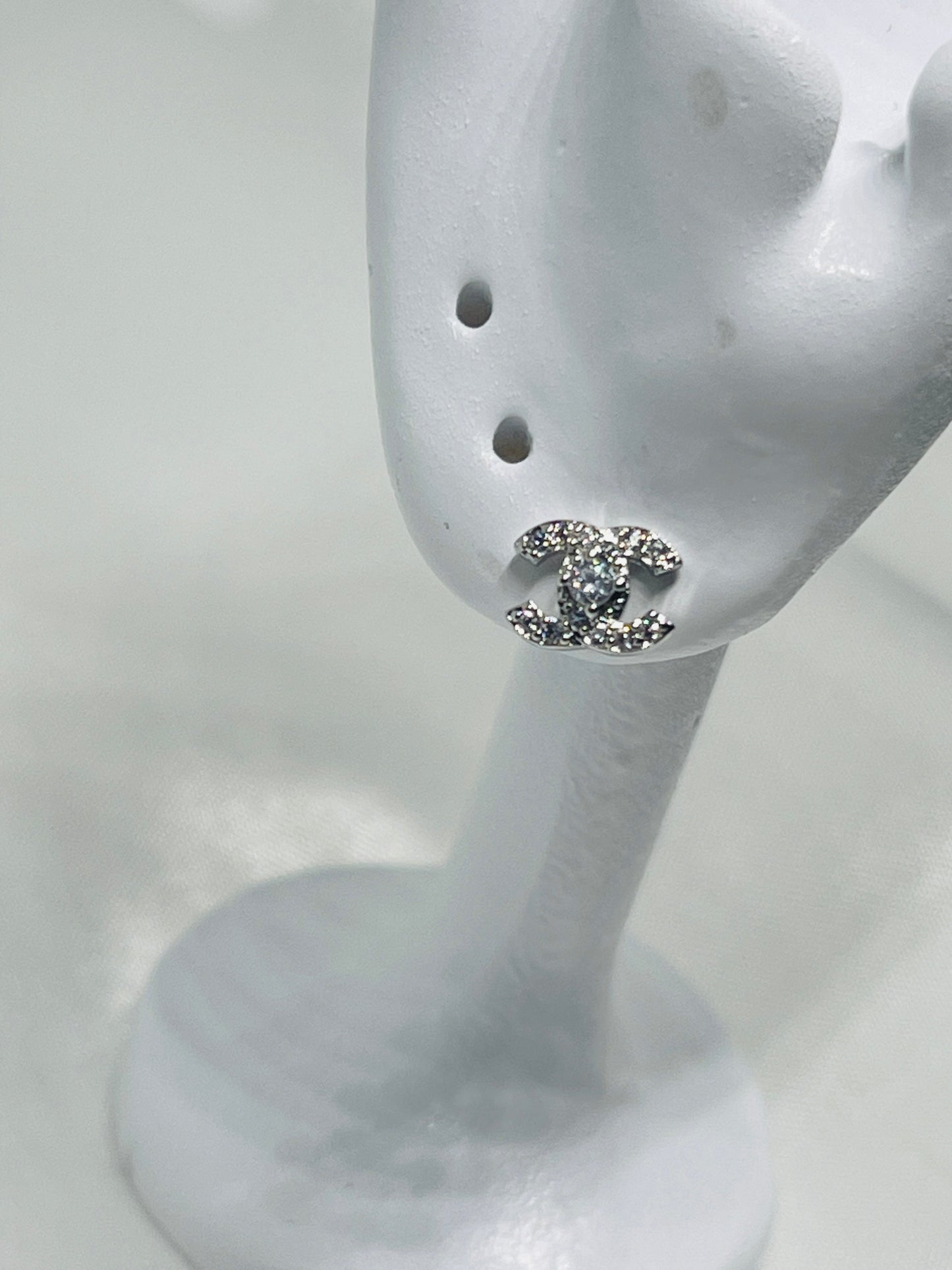 Silver ceecee stud earrings