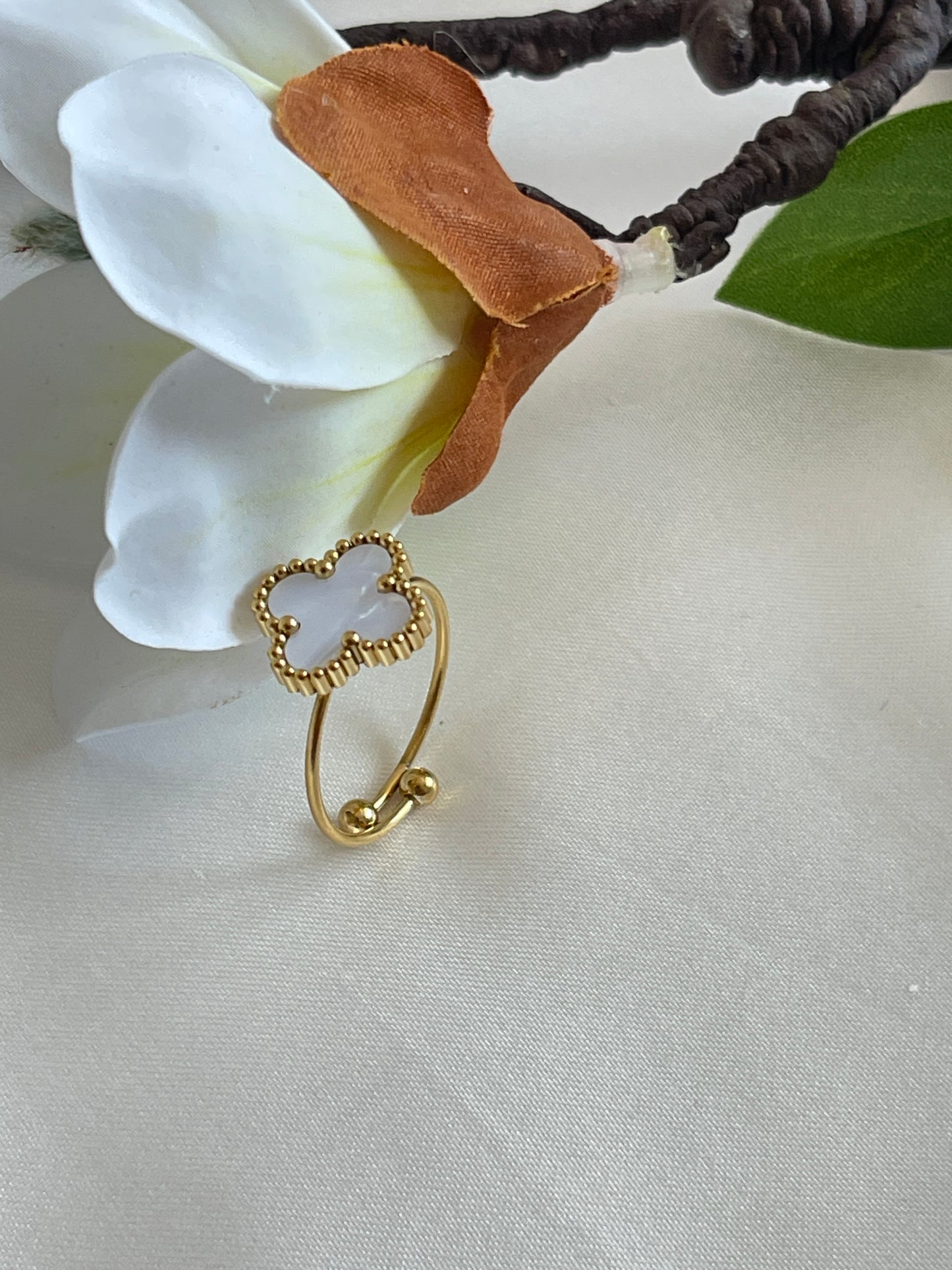 White pearl ring