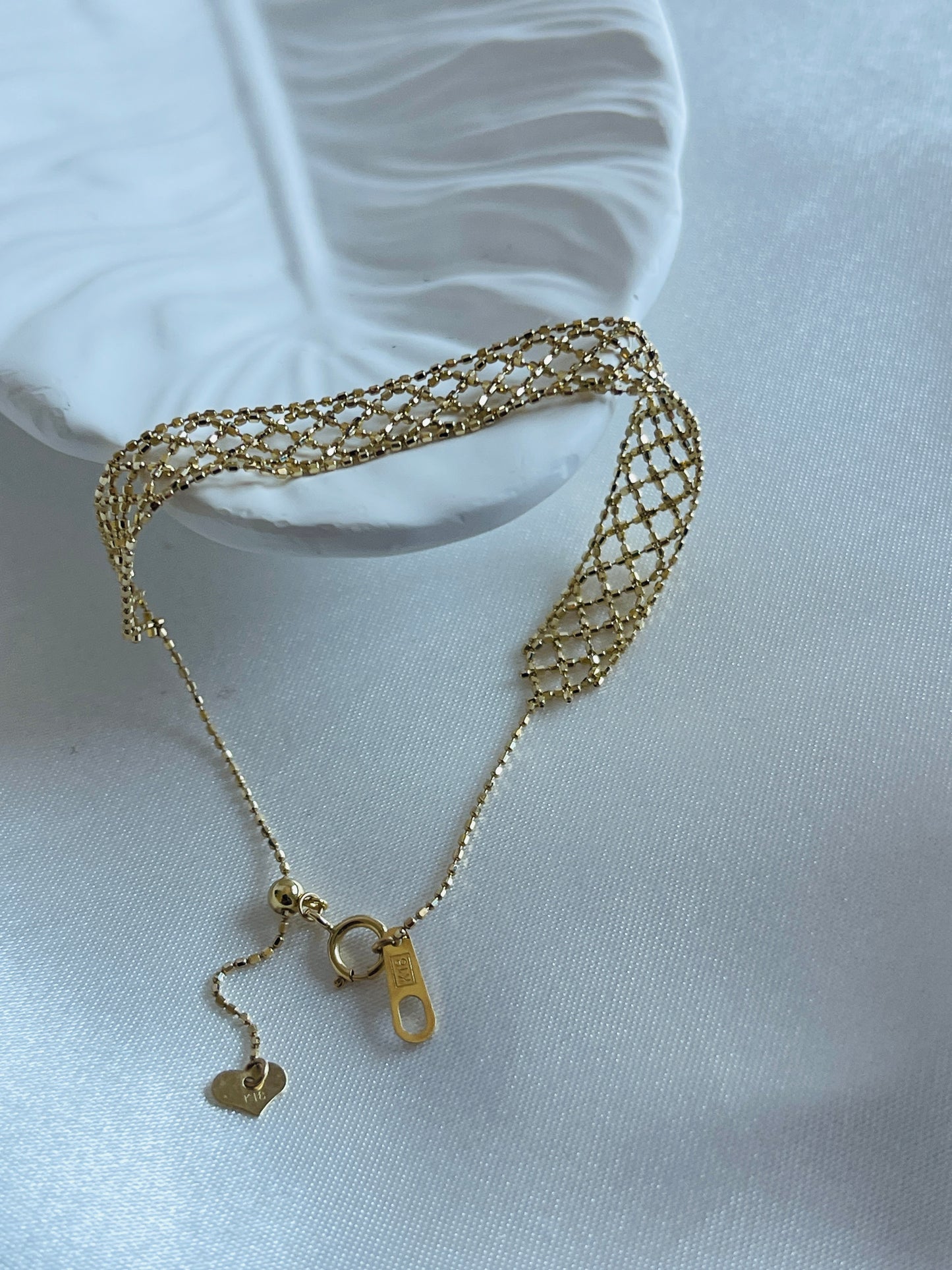 18k solid gold mesh bracelet
