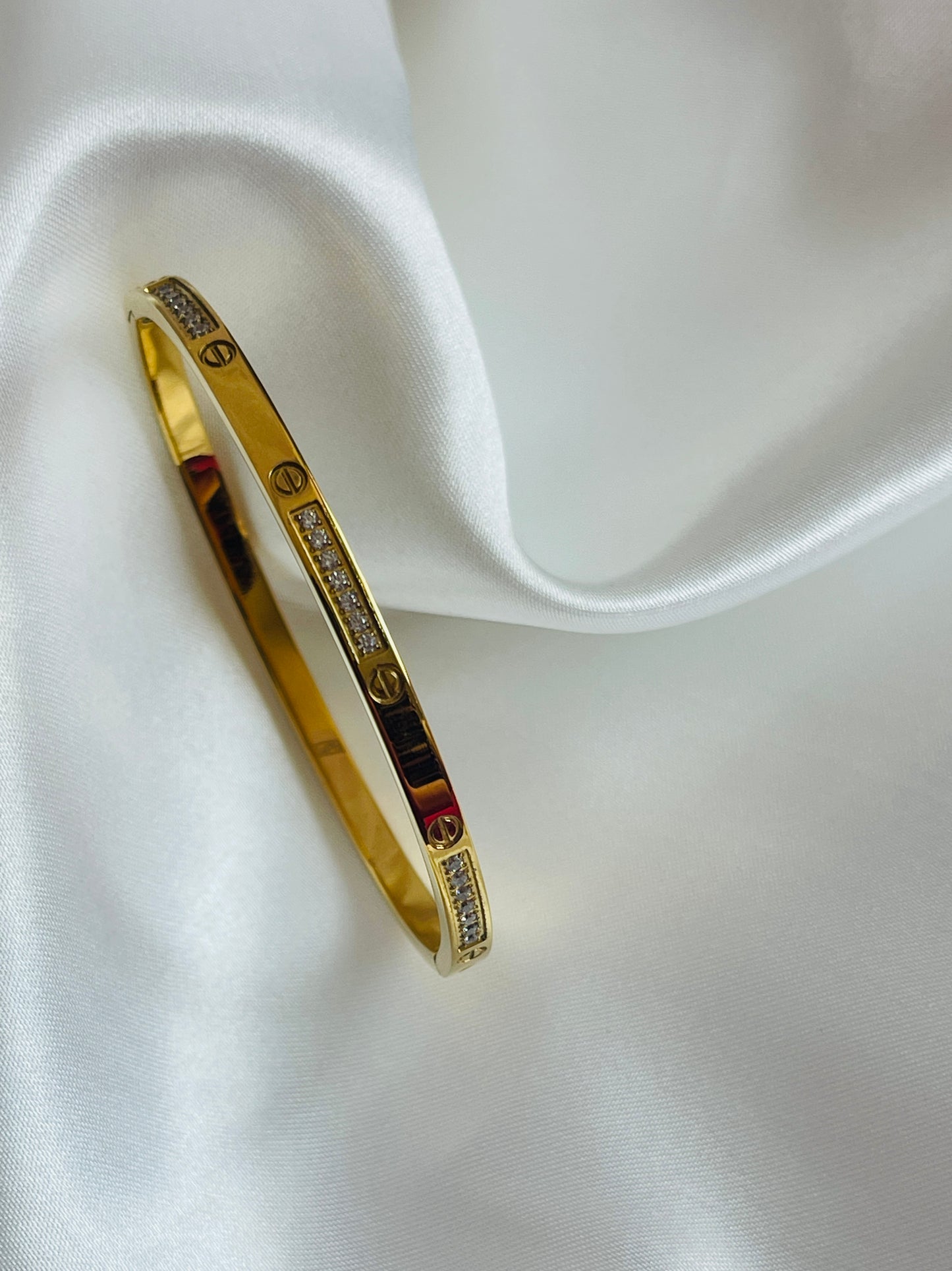 Thin CZ stone love for you bracelet bangle sale