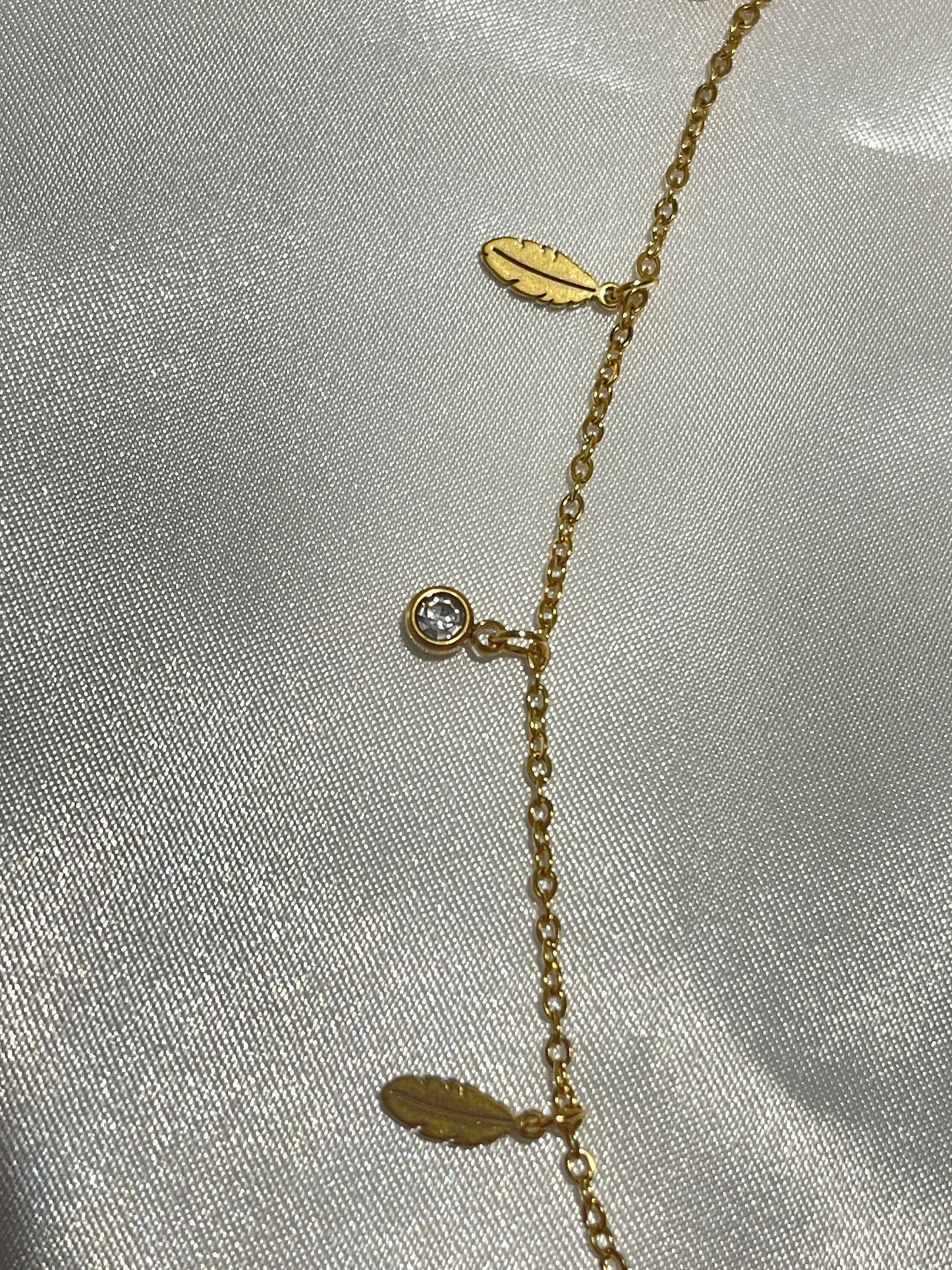 Dainty CZ stone necklace set