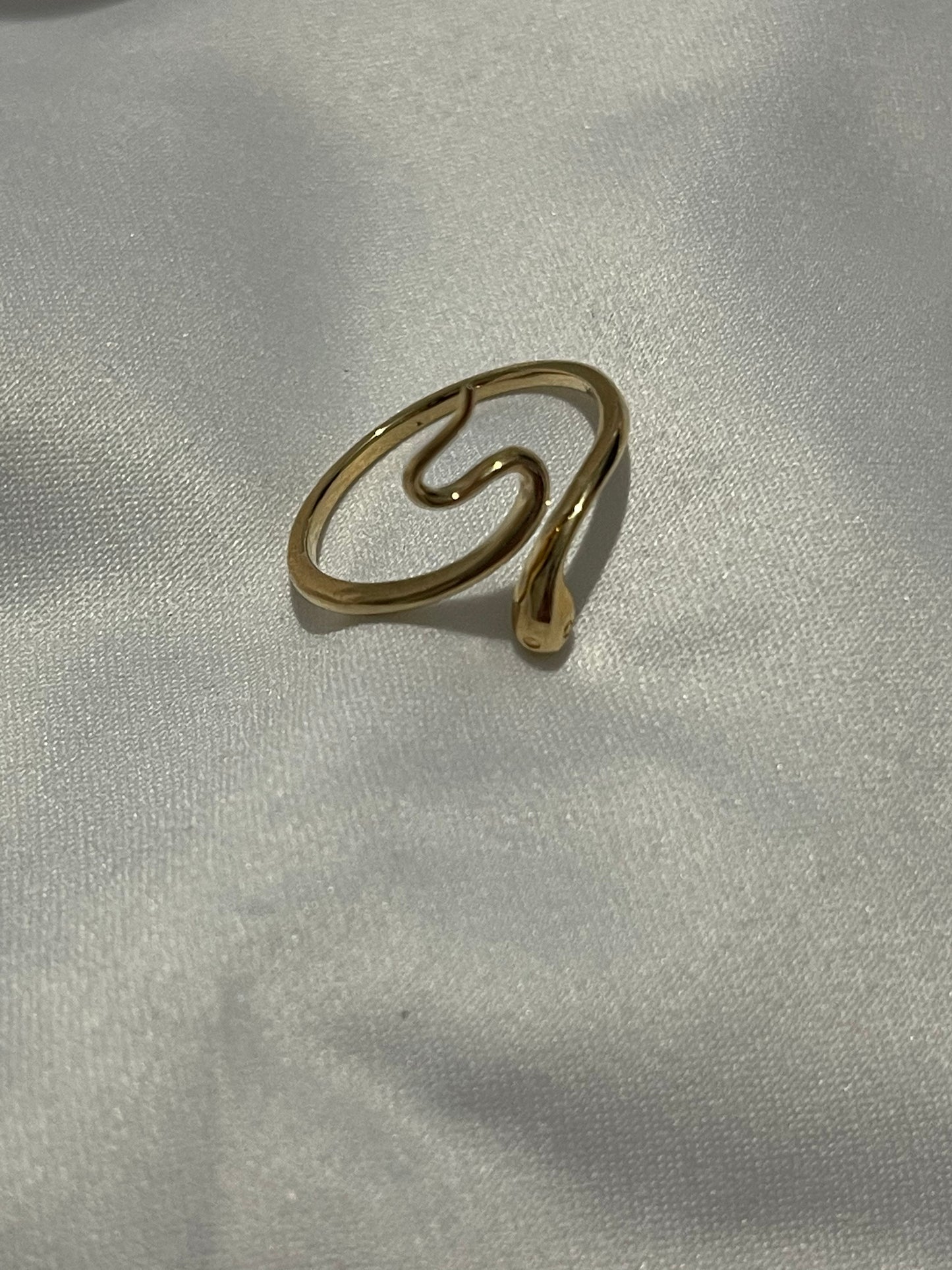 9k solid gold plain big snake ring