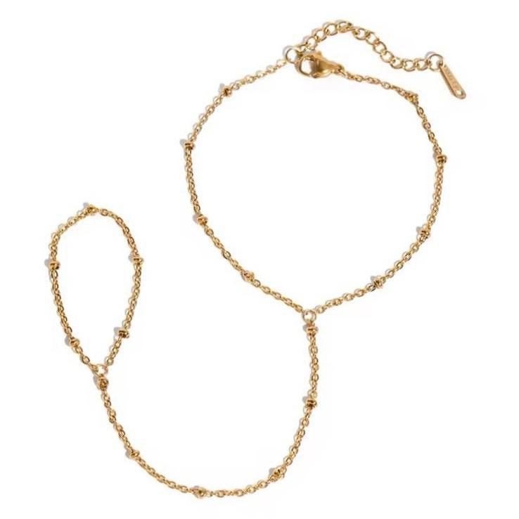 Beaded Hand Chain Bracelet