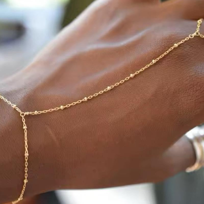 Beaded Hand Chain Bracelet