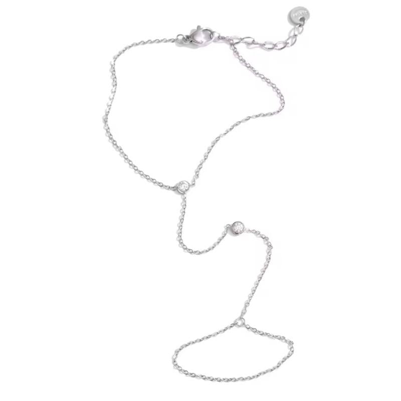 Round mini stone hand Chain bracelet