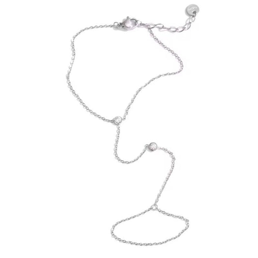 Round mini stone hand Chain bracelet