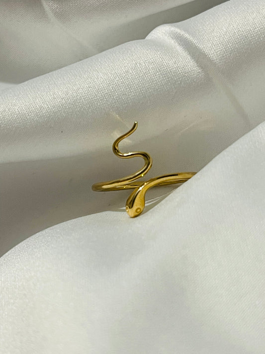 9k solid gold plain big snake ring