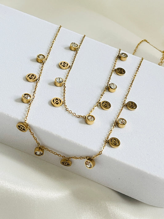 Dainty cc necklace set