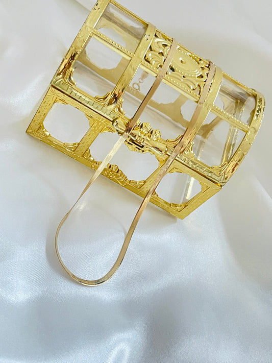 18k solid gold snake bone necklace