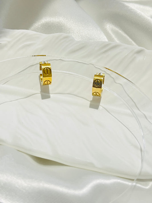 Mini screw hoops earrings (BS)