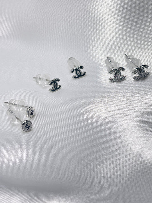 Silver ceecee stud earrings