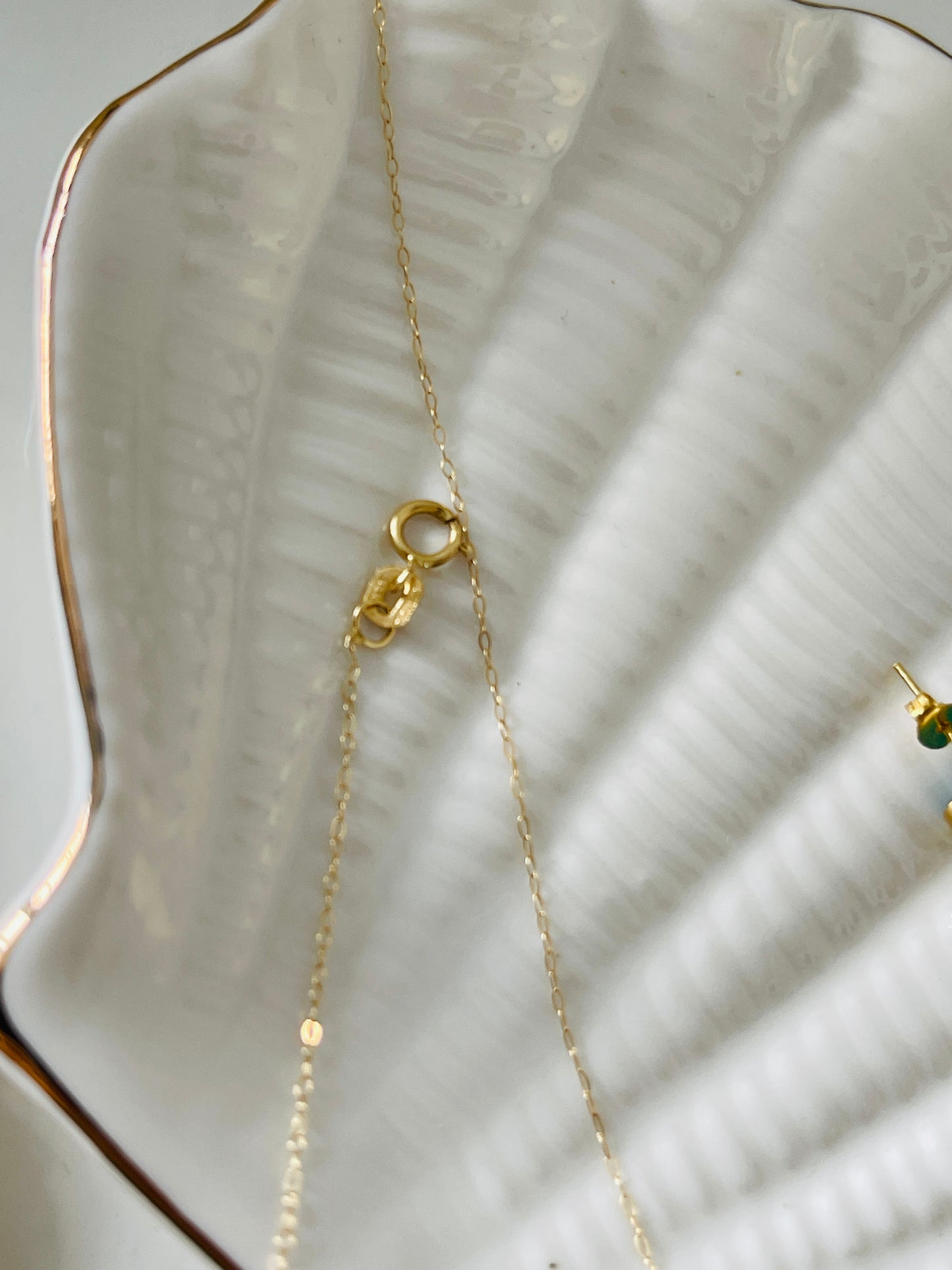 18k solid gold flower necklace set