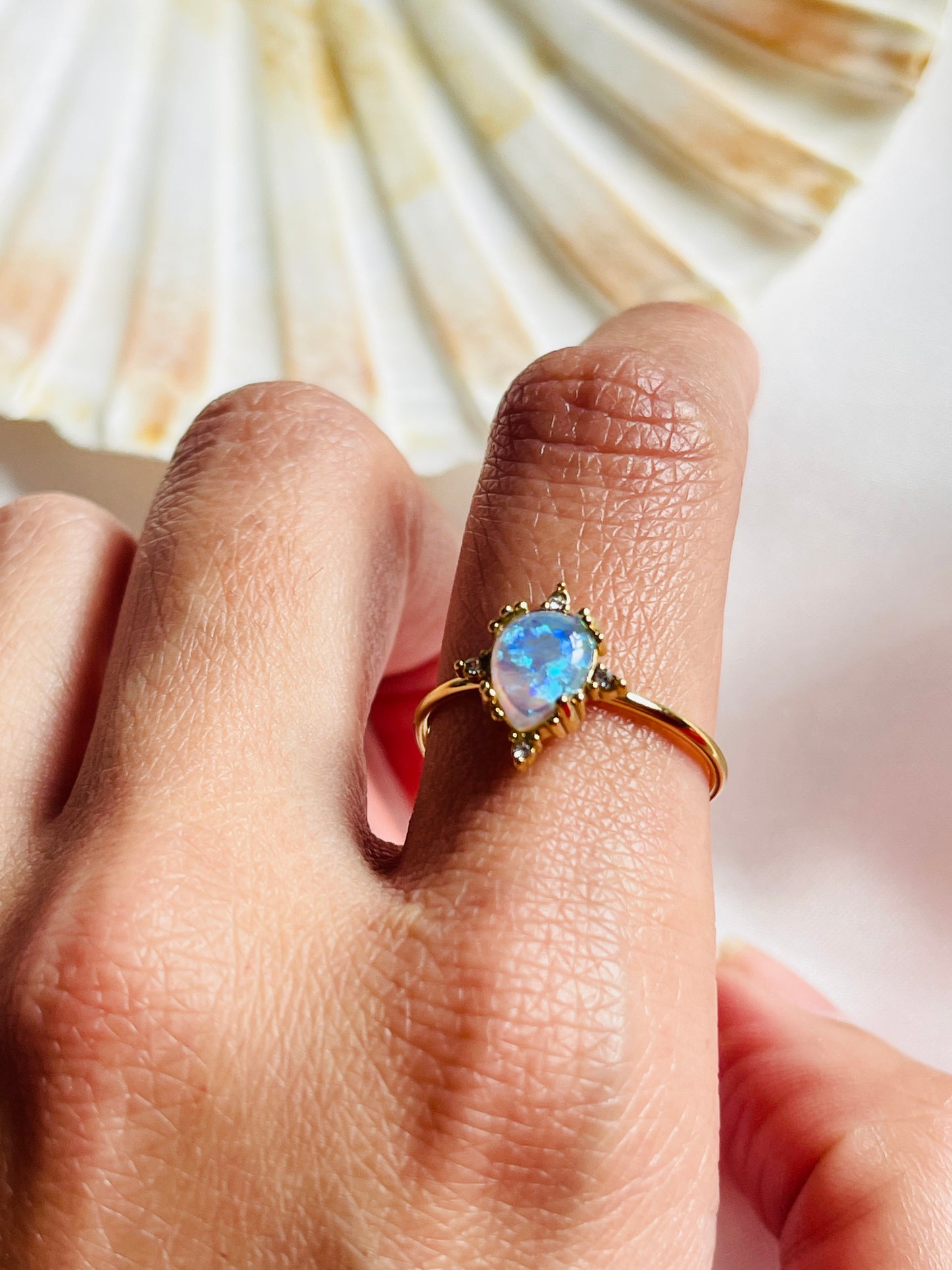 Teardrop Opal ring
