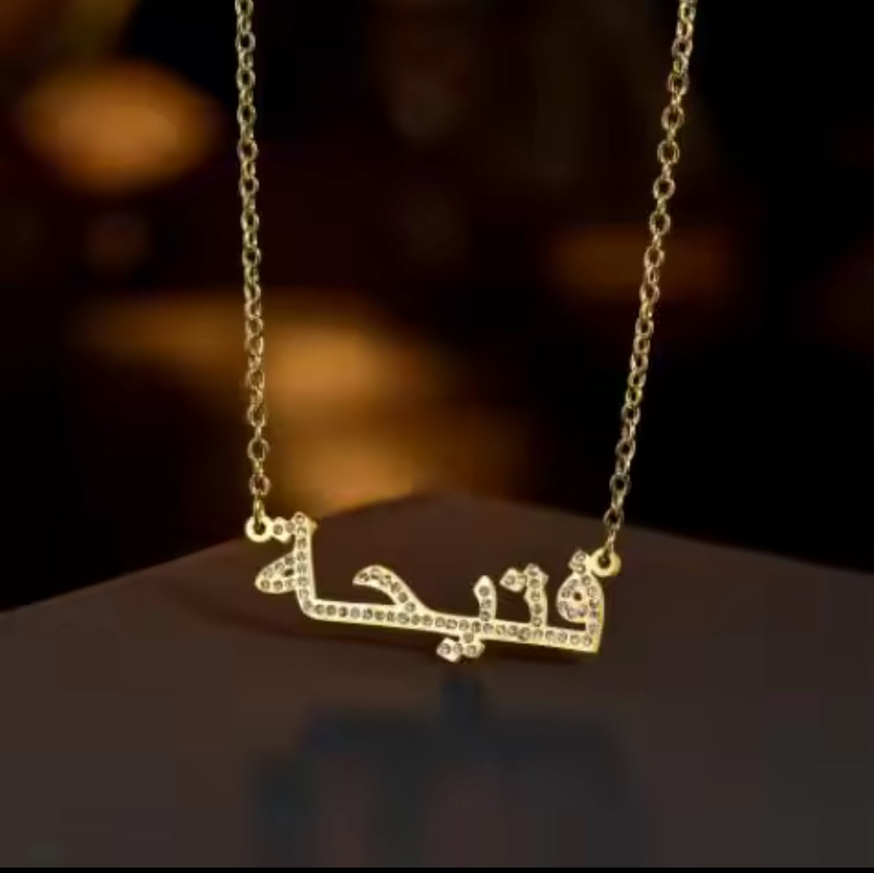 Custom made Arabic stone necklace