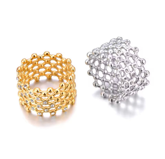 Mesh stone ring