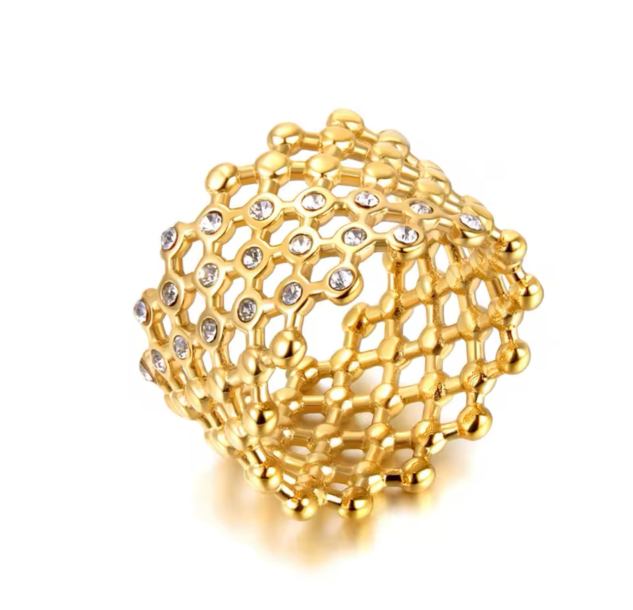 Mesh stone ring