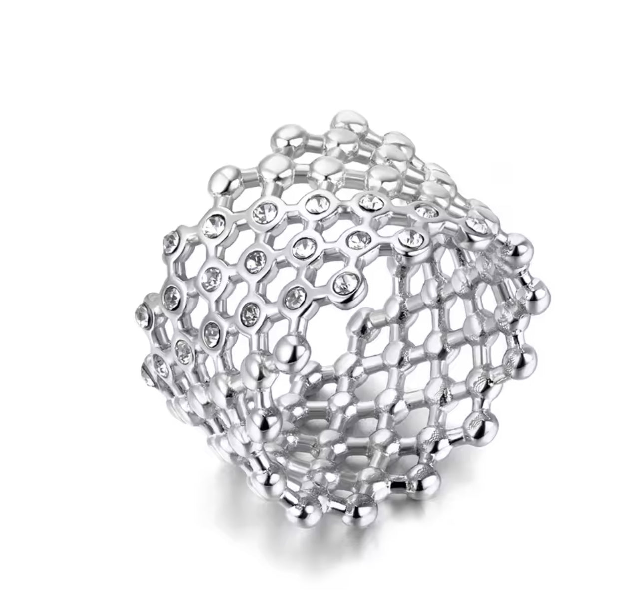 Mesh stone ring