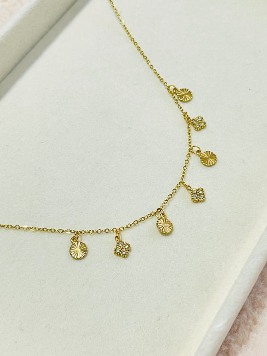 Dainty Stone Floral Necklace