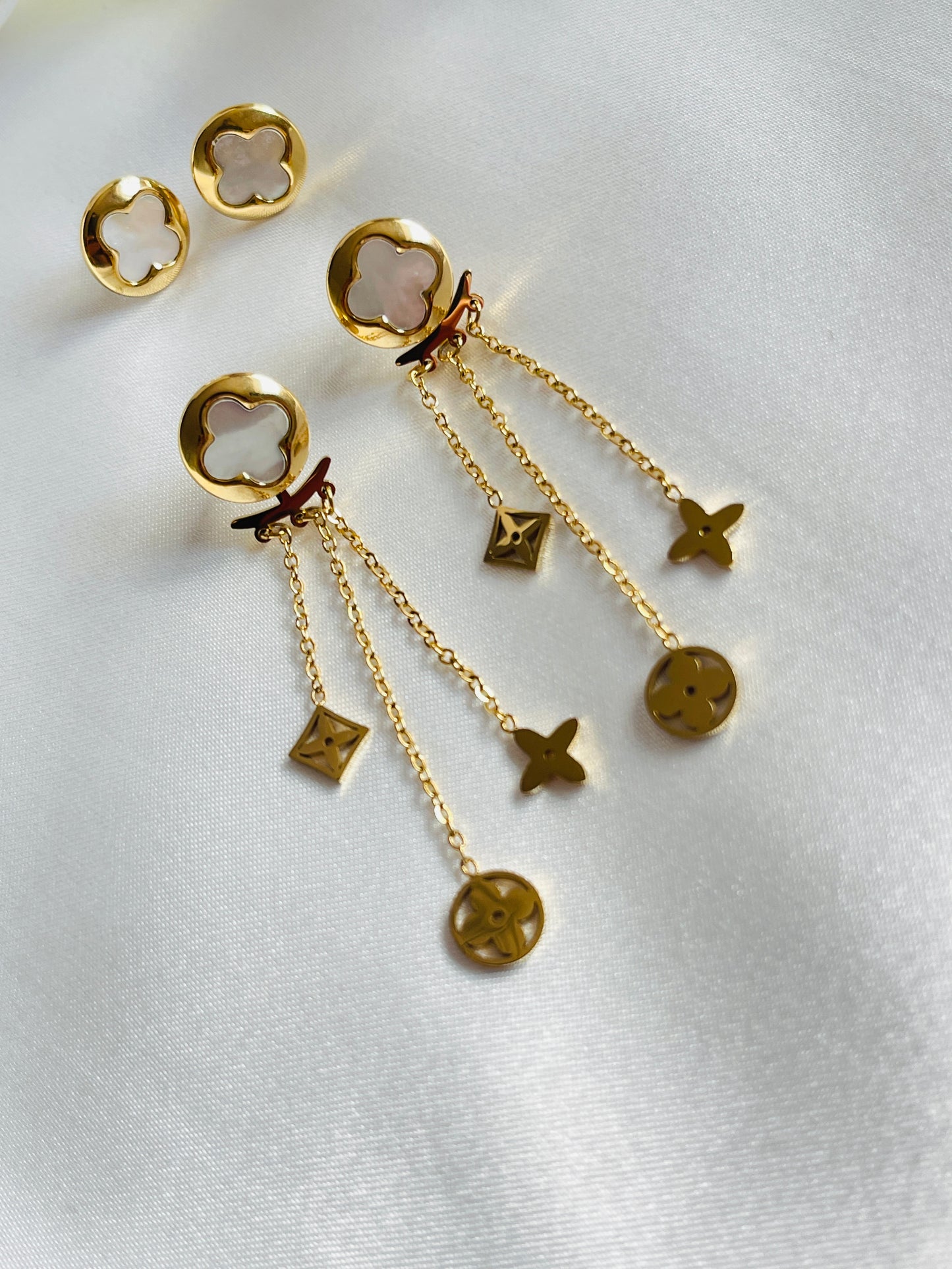 2in1 dangling stud earrings