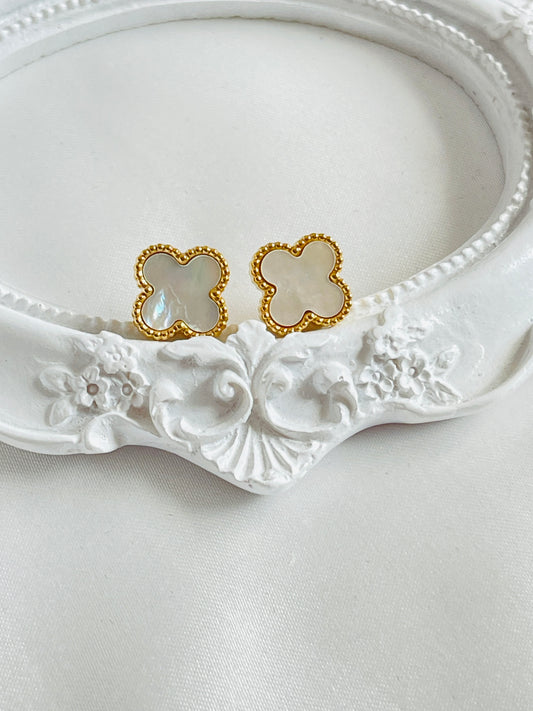 Clover mother of pearl studs