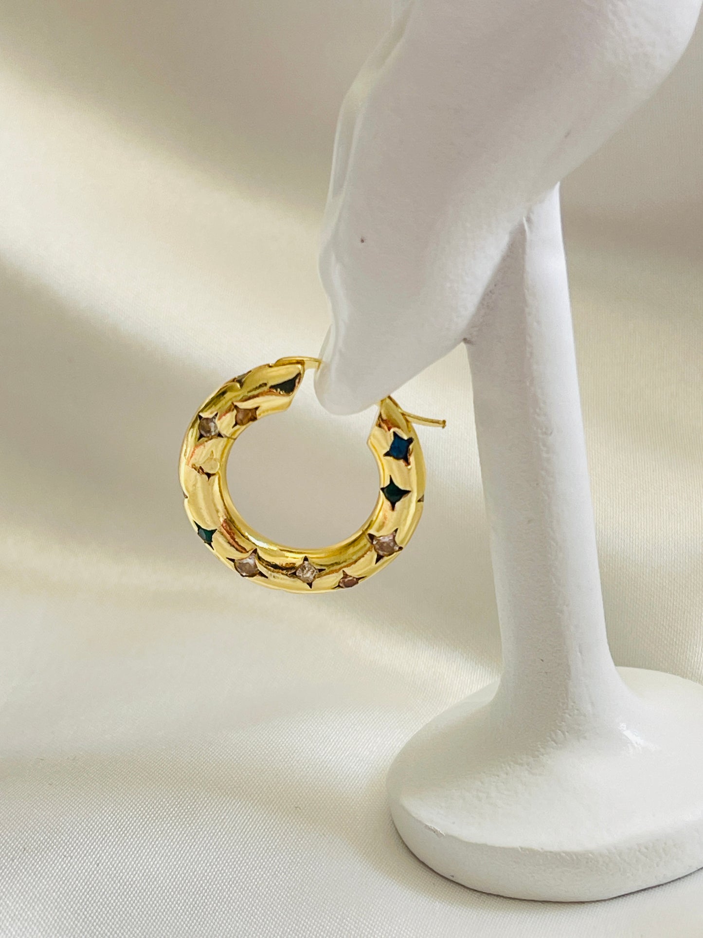 Multi coloured hoop earrings