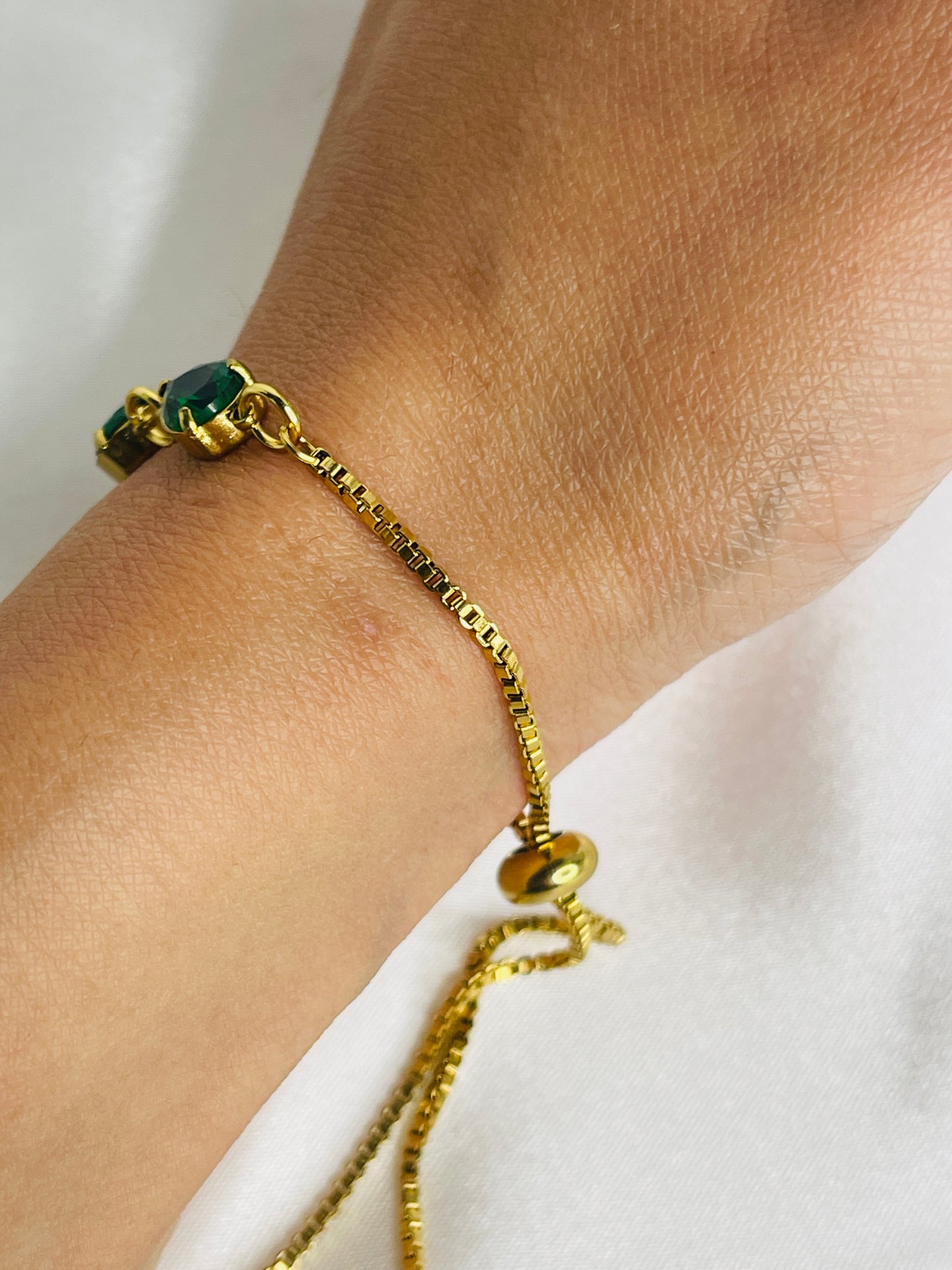 Handmade gems adjustable bracelet