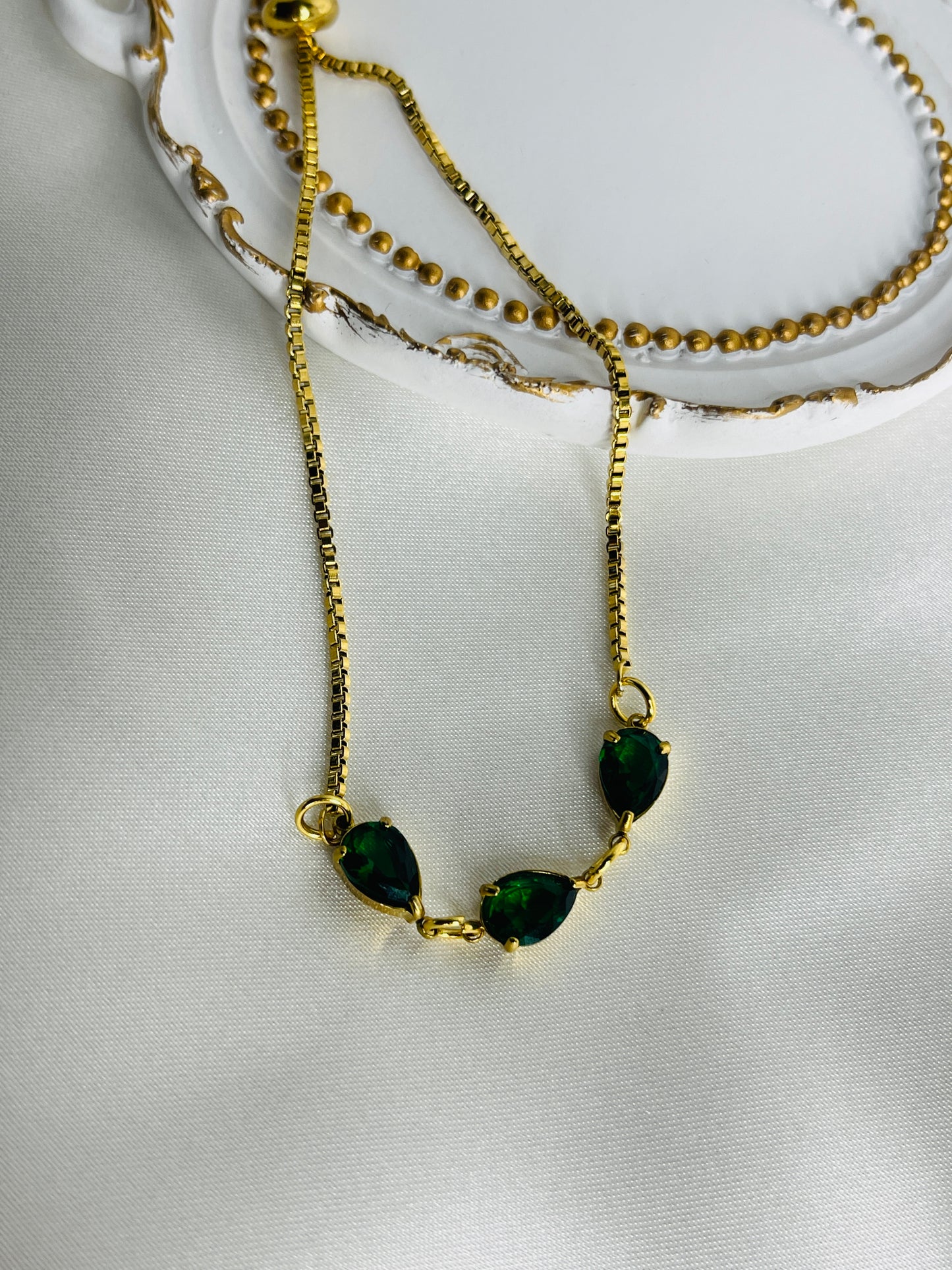 Handmade gems adjustable bracelet