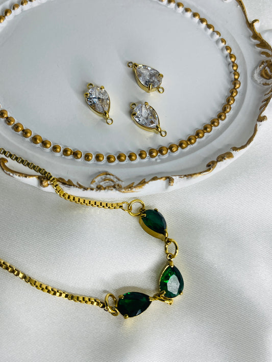 Handmade gems adjustable bracelet