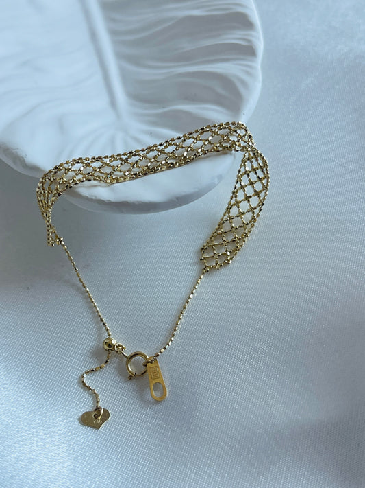 18k solid gold mesh bracelet