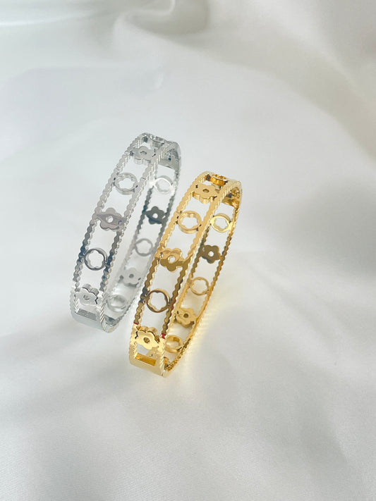Mesh gold silver bangle