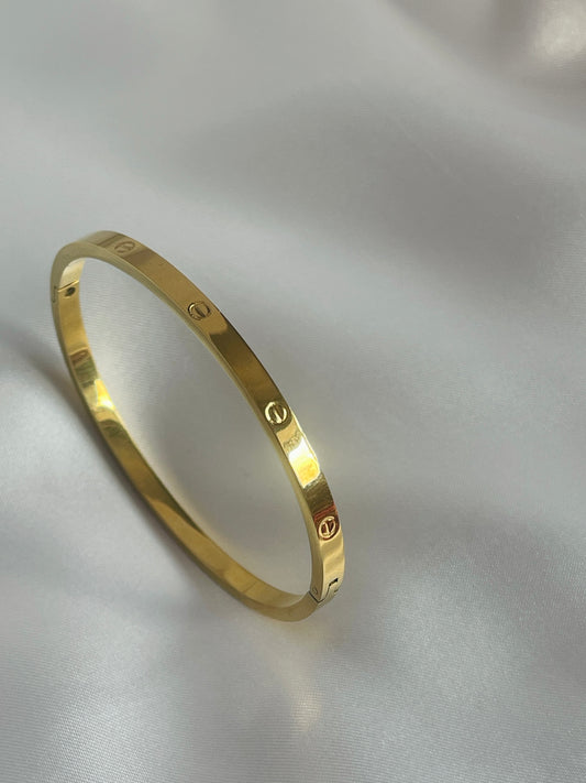 Plain screw bangle bracelet