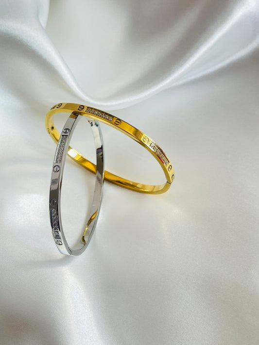 Thin CZ stone love for you bracelet bangle sale