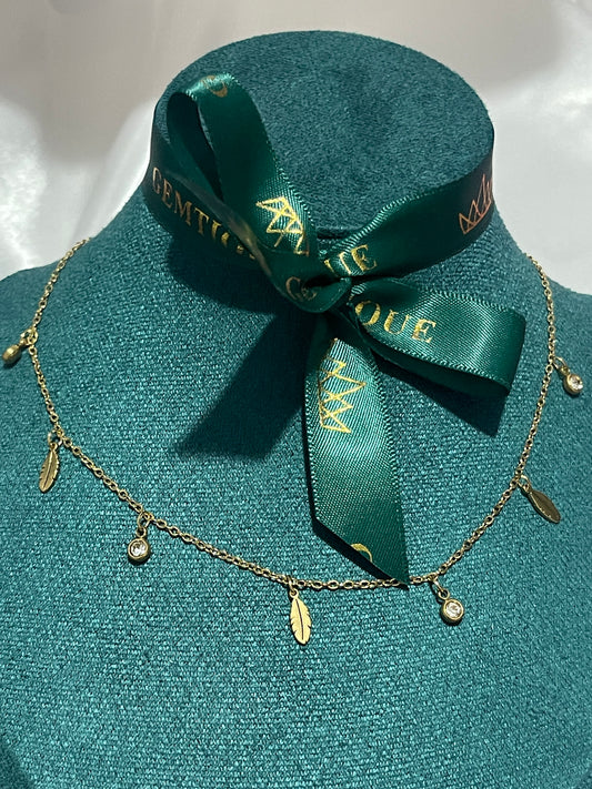 Dainty CZ stone necklace set