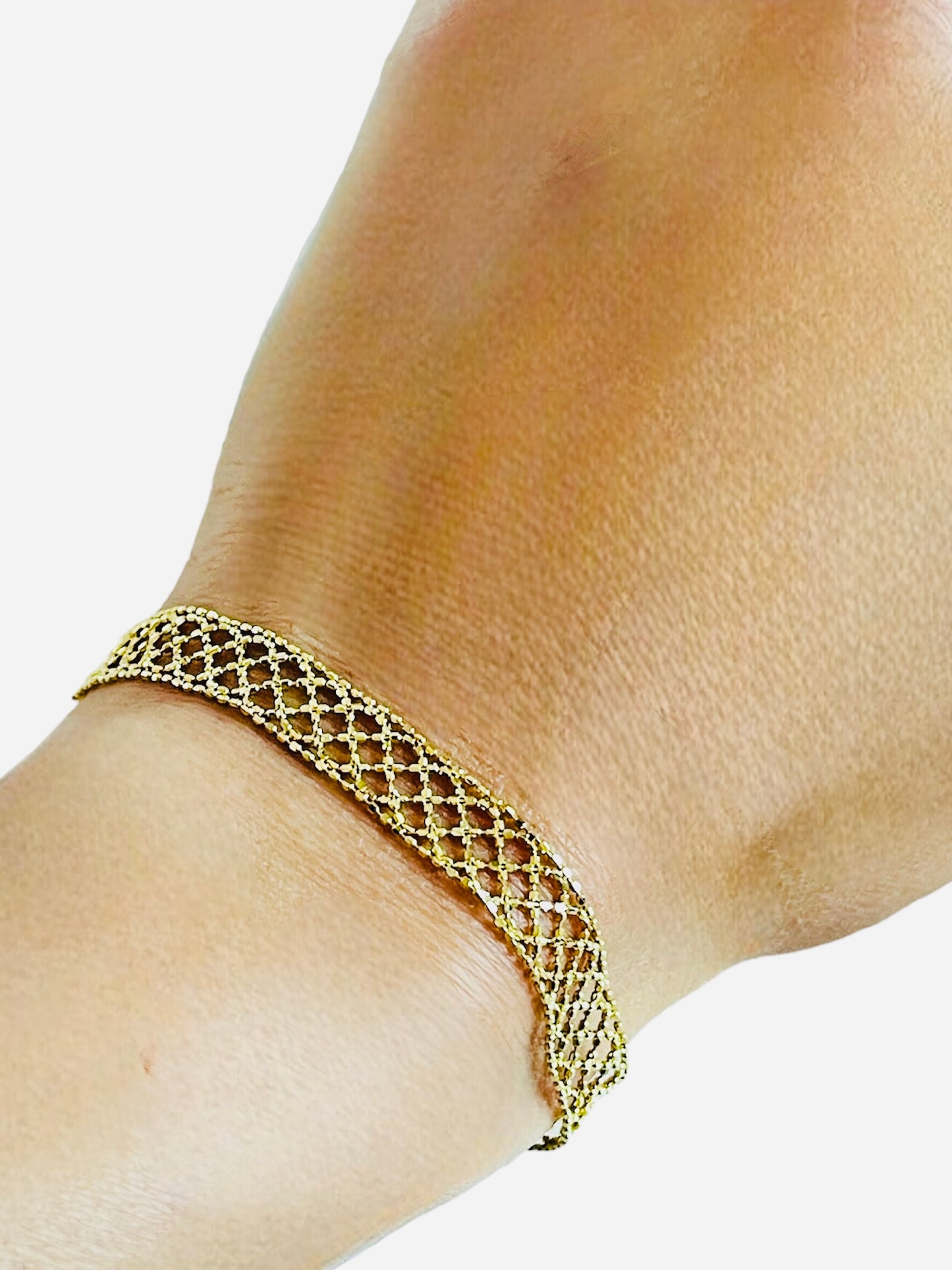 18k solid gold mesh bracelet